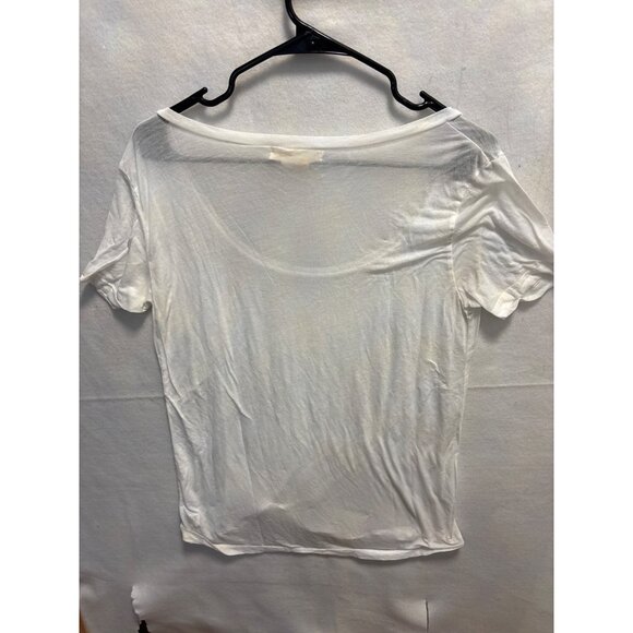 Mouchette XS White Scoop Neck Short Sleeve T-Shirt 50% Cotton 50% Polyester Made - Picture 8 of 9